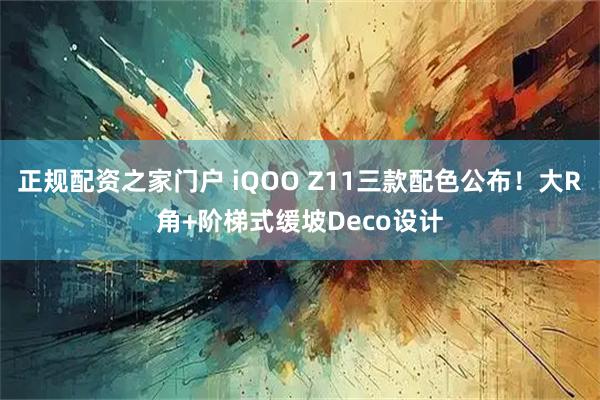 正规配资之家门户 iQOO Z11三款配色公布！大R角+阶梯式缓坡Deco设计